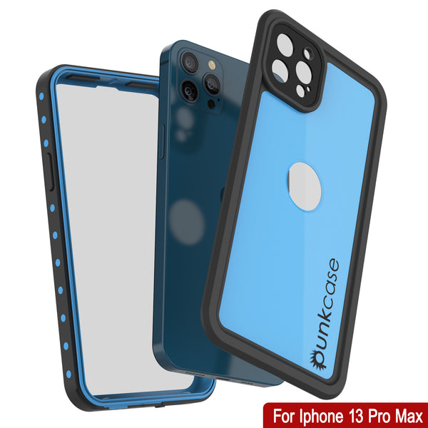 iPhone 13 Pro Max Waterproof IP68 Case, Punkcase [Light blue] [StudStar  Series] [Slim Fit] [Dirtproof]