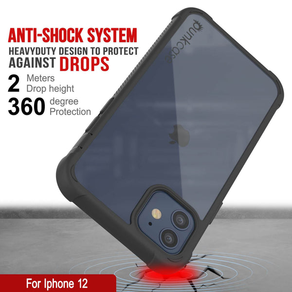 PunkCase iPhone 12 Mini Case, [Spartan Series] Clear Rugged 
