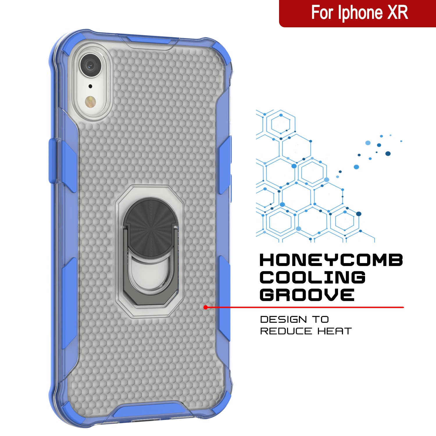 Punkcase iPhone XR Camera Protector Ring [Blue]