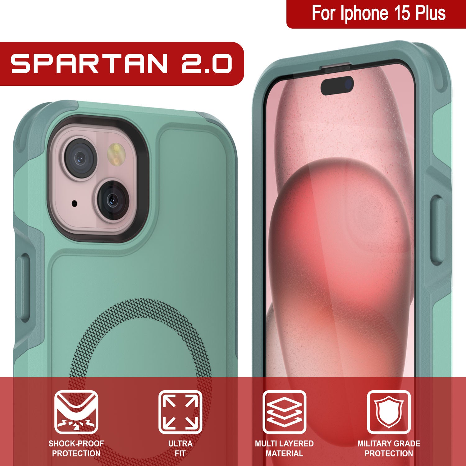 PunkCase iPhone 15 Plus Case, [Spartan 2.0 Series] Clear Rugged Heavy –  PunkCase® EU