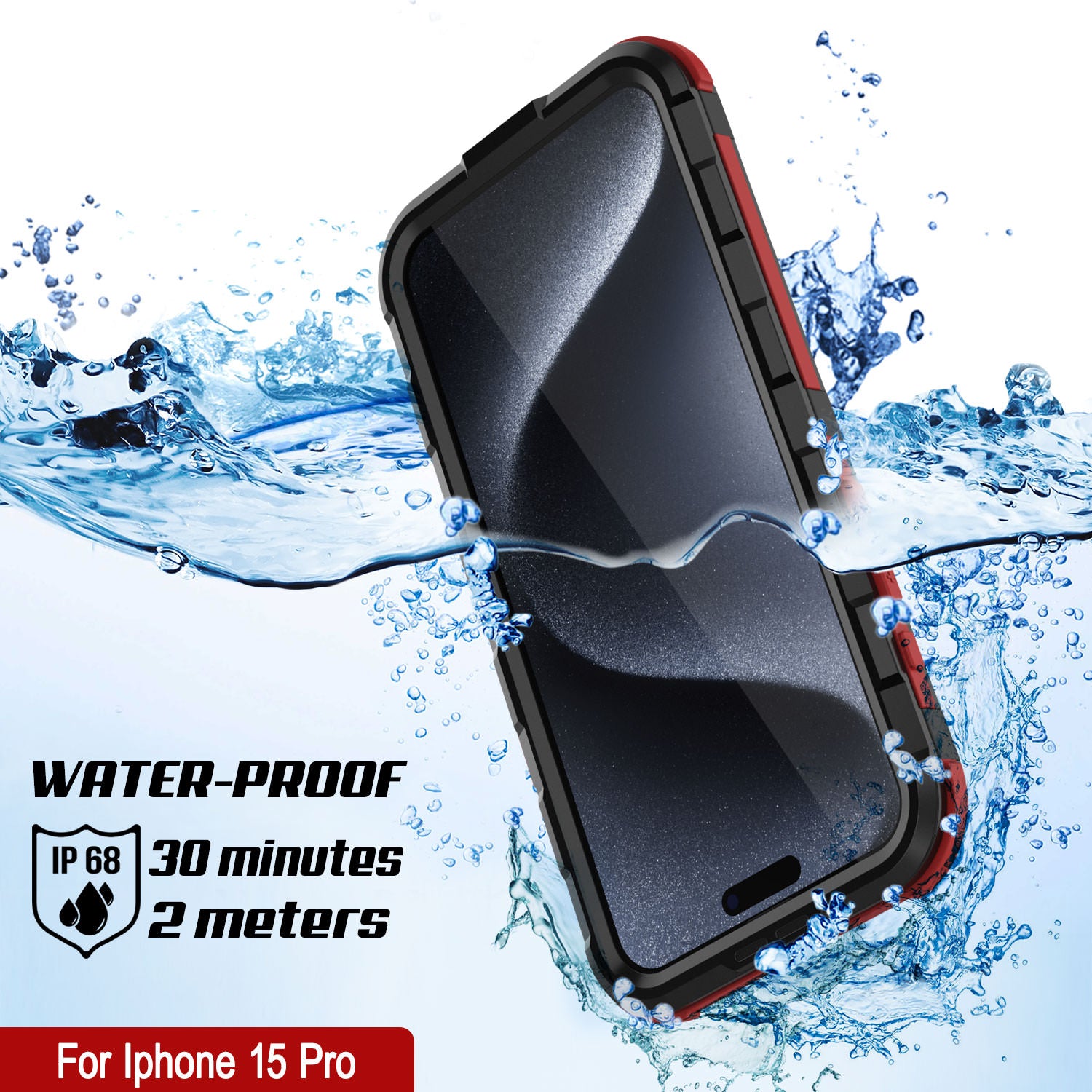 for Apple iPhone 15 Case,iPhone 15 Water-Proof, Dust-proof, Dust-Proof Case  with Built-in Screen Protector, Hybrid Silicone + PC Rugged Shockproof 360  Full Body Protective Clear Case 