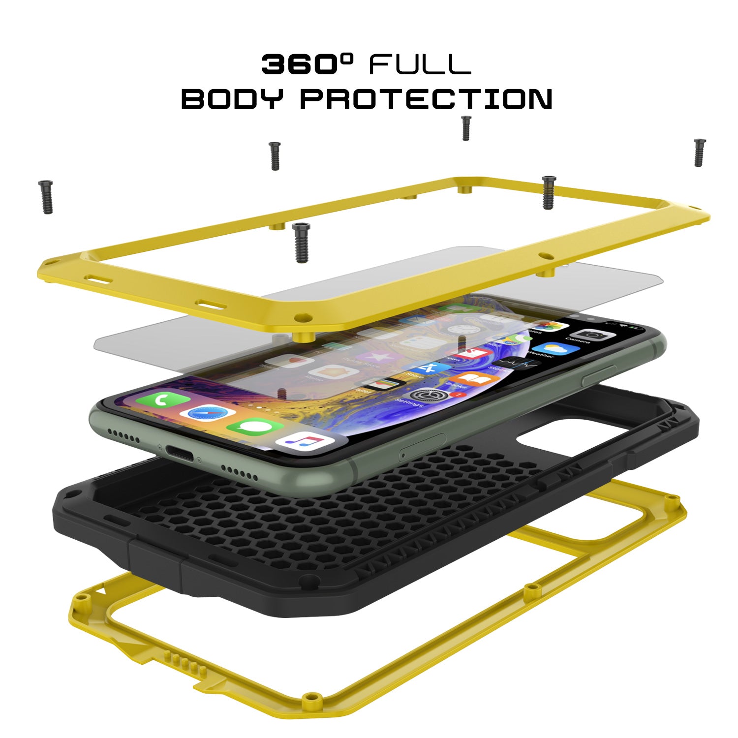 iPhone 11 Pro Max Metal Case, Heavy Duty Military Grade Armor