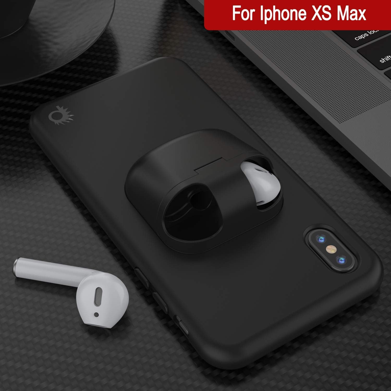 Punkcase Funda para Airpods para iPhone Xs Max (Serie CenterPods) | Funda  delgada y duradera 2 en 1 diseñada para iPhone Xs Max (6.5 pulgadas) 