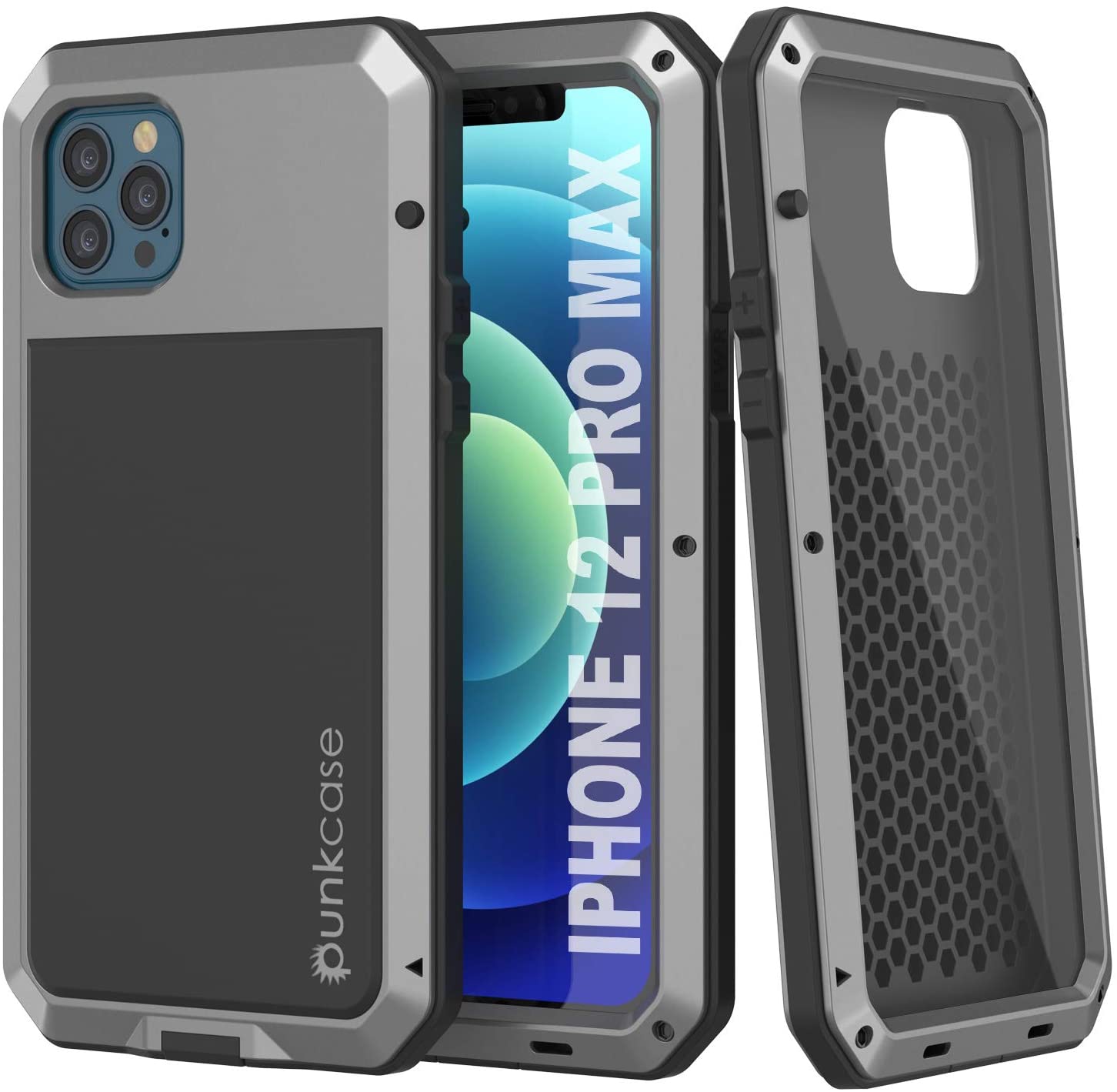 Punkcase for iPhone 12 Pro Max Metal Case, Heavy Duty Military Grade Armor Cover [Shock Proof] Hard Aluminum & TPU Design for iPhone 12 Pro Max (6.7