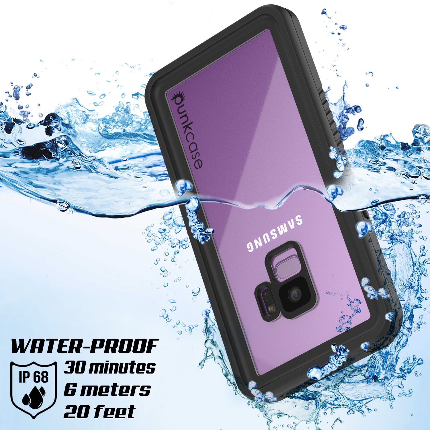 Galaxy S9 Waterproof Case Punkcase [extreme Series] Armor Cover [purp Punkcase