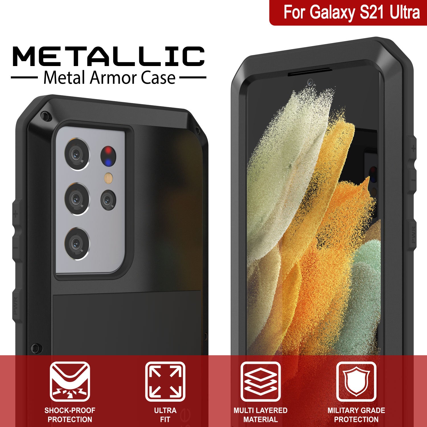 ELECDON Case for SAMSUNG Galaxy S21 Ultra Case [ Military Grade