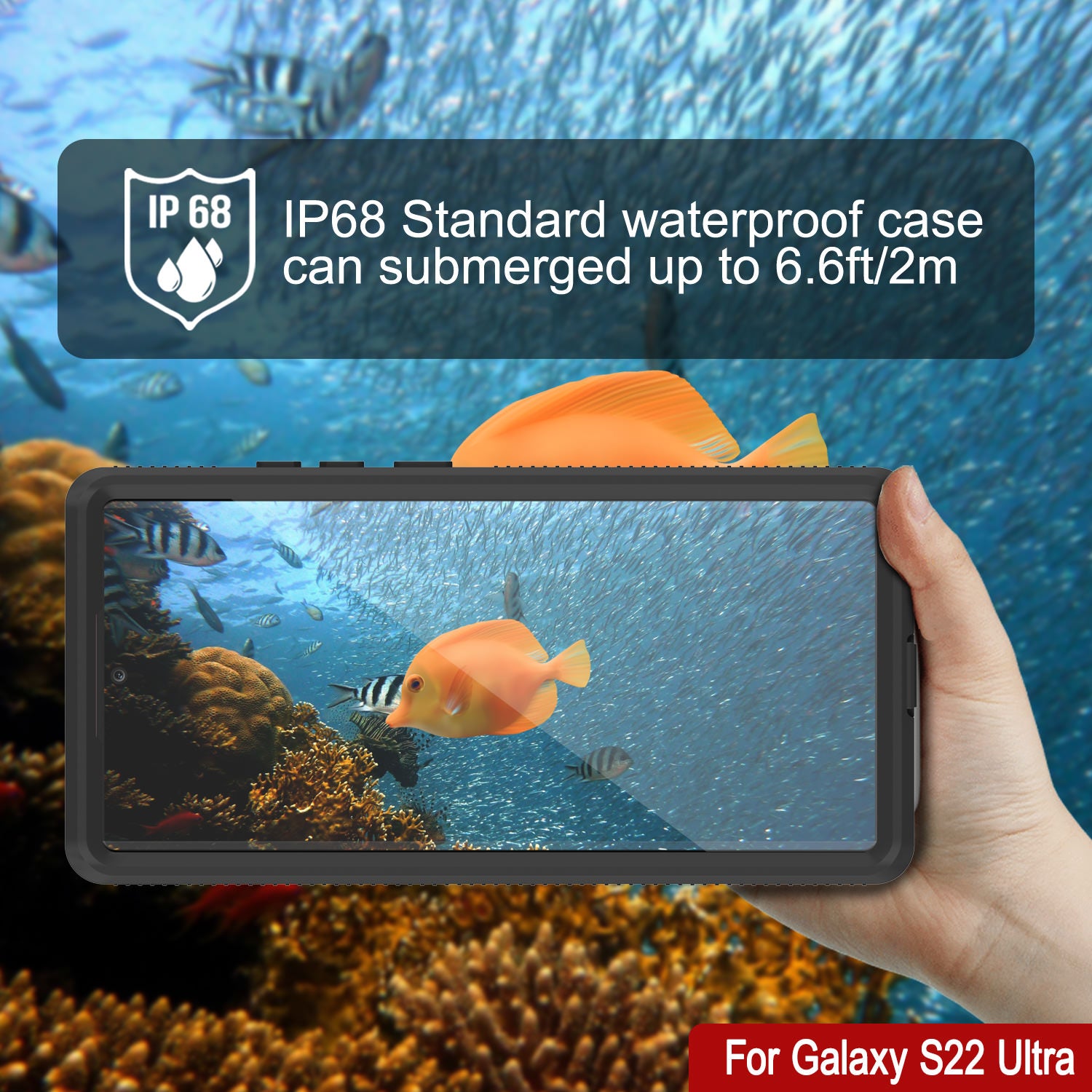 Waterproof Galaxy S22 Ultra Case with Screen Protector - Black – punkcase