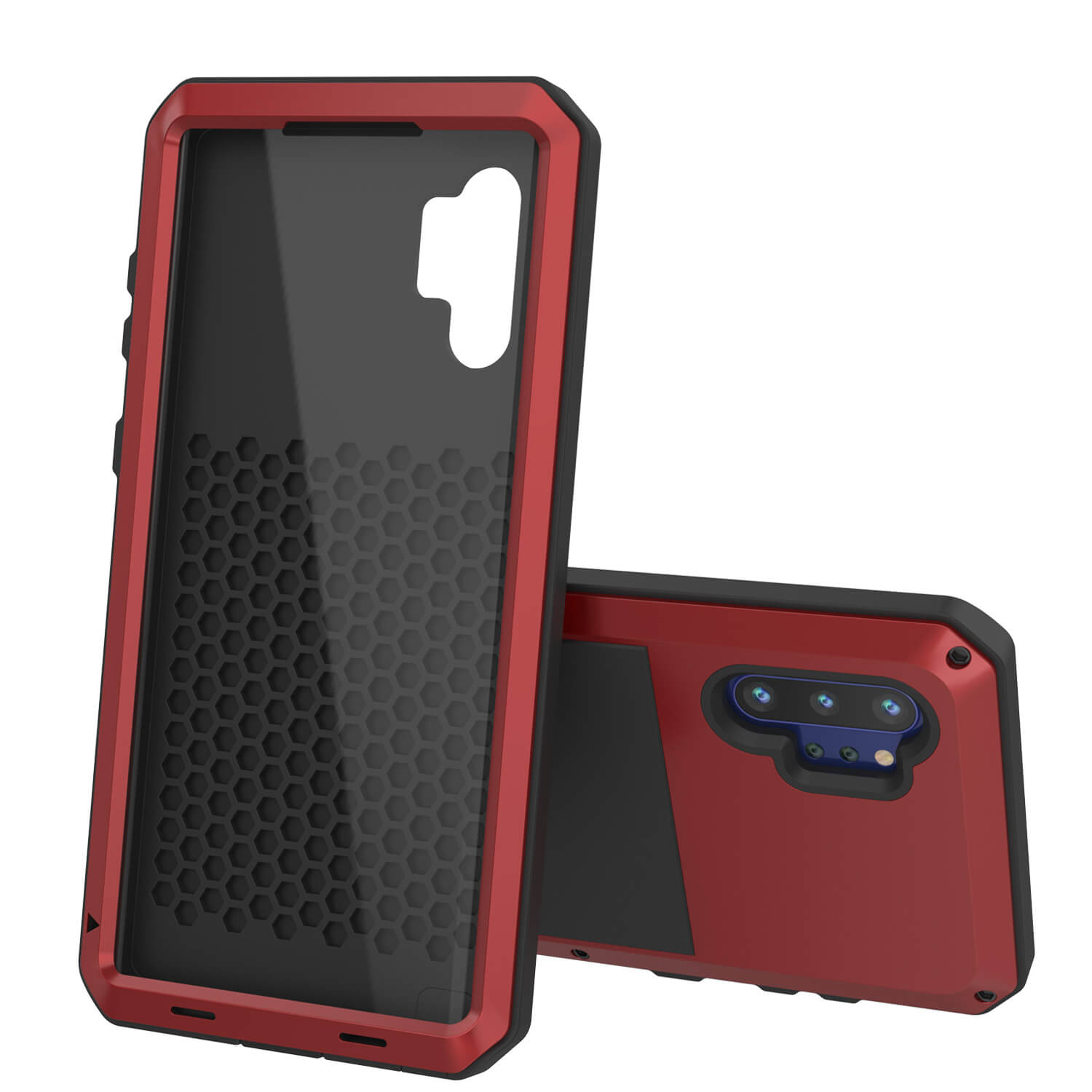 Galaxy Note 10+ Plus Case, PUNKcase Metallic Red Shockproof Slim