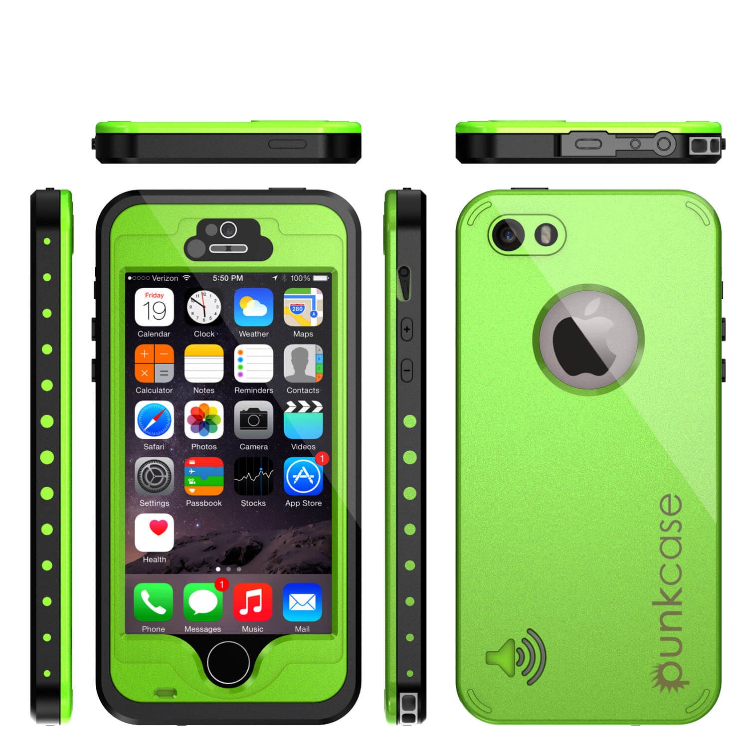 PUNKcase StudStar Green Case for Apple iPhone 5S/5 Waterproof Case – punkcase