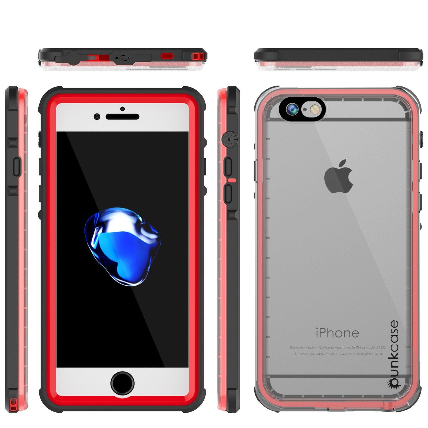 Red iPhone 8 Plus Case  Punkcase iPhone 8 Plus - Waterproof