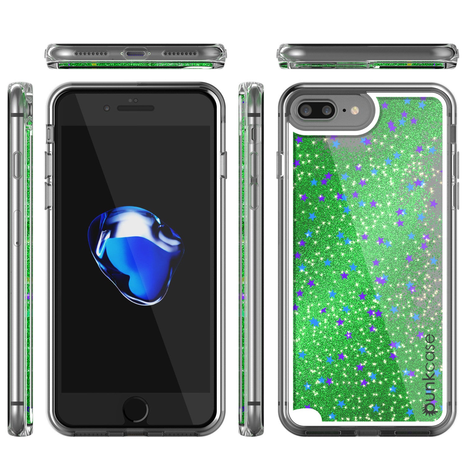 Apple iPhone 8 Case Liquid Glitter Phone Case Waterfall Floating