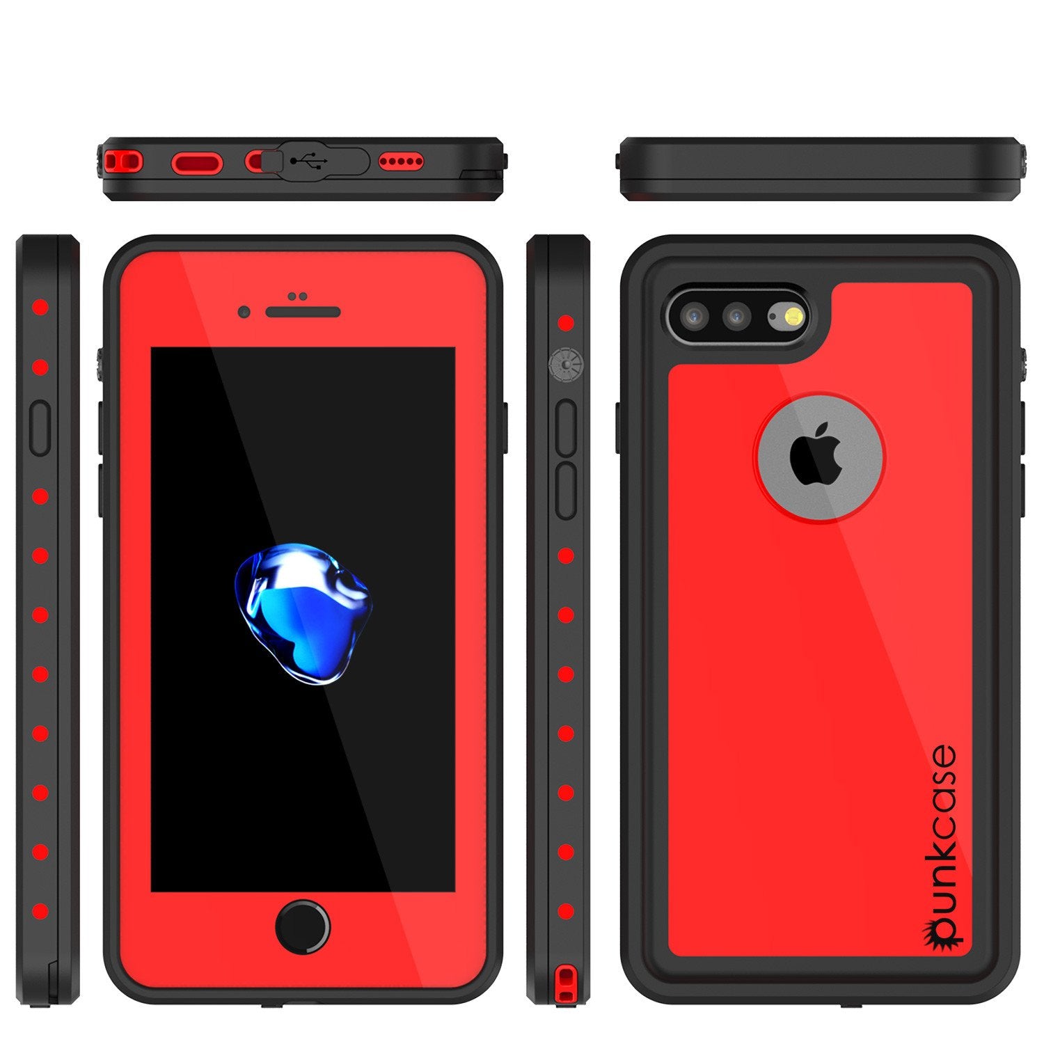 Red iPhone 8 Plus 8 punkcase - – | Punkcase Waterproof iPhone Plus Case