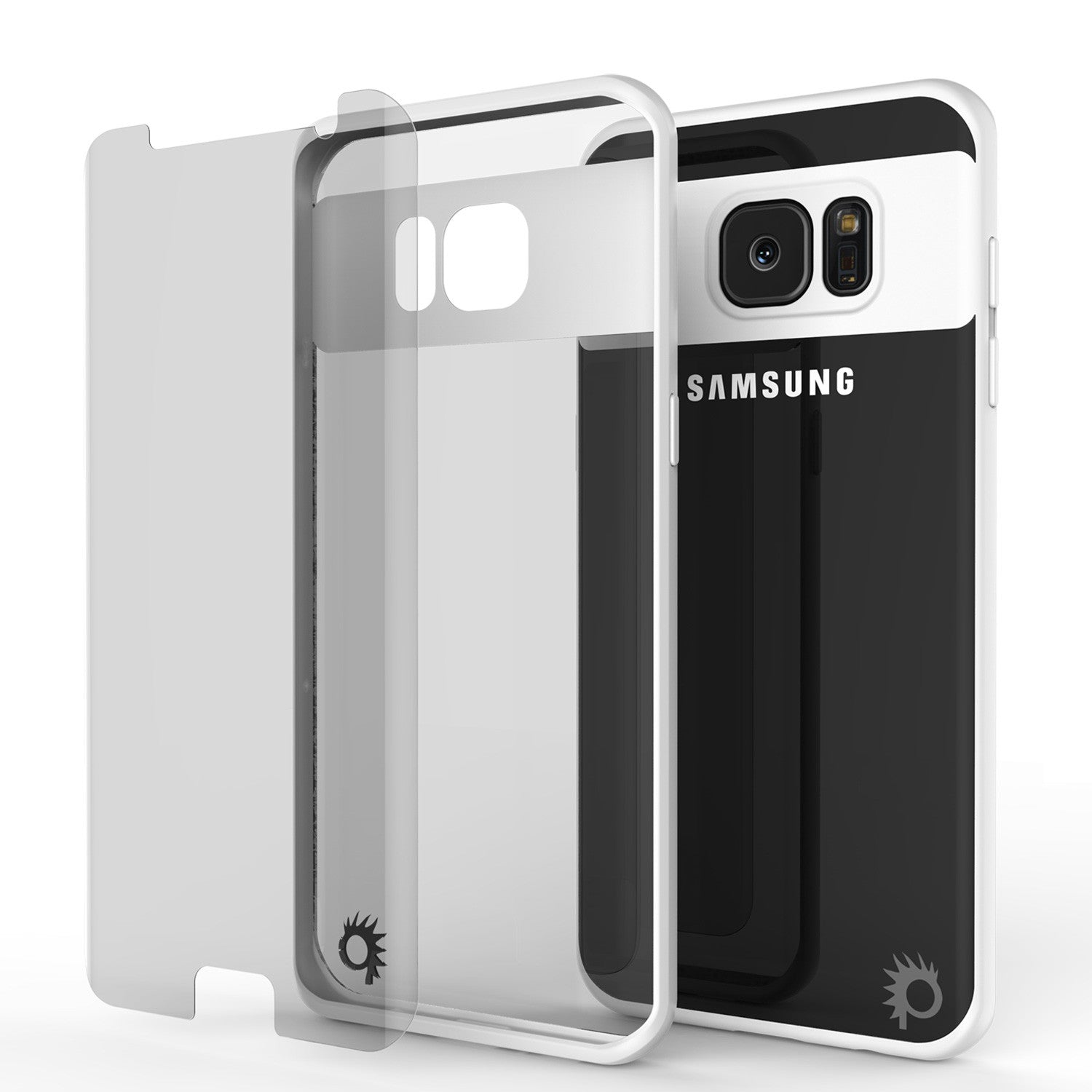 Galaxy S7 Edge Case [MASK Series] [WHITE] Full Body Hybrid Dual