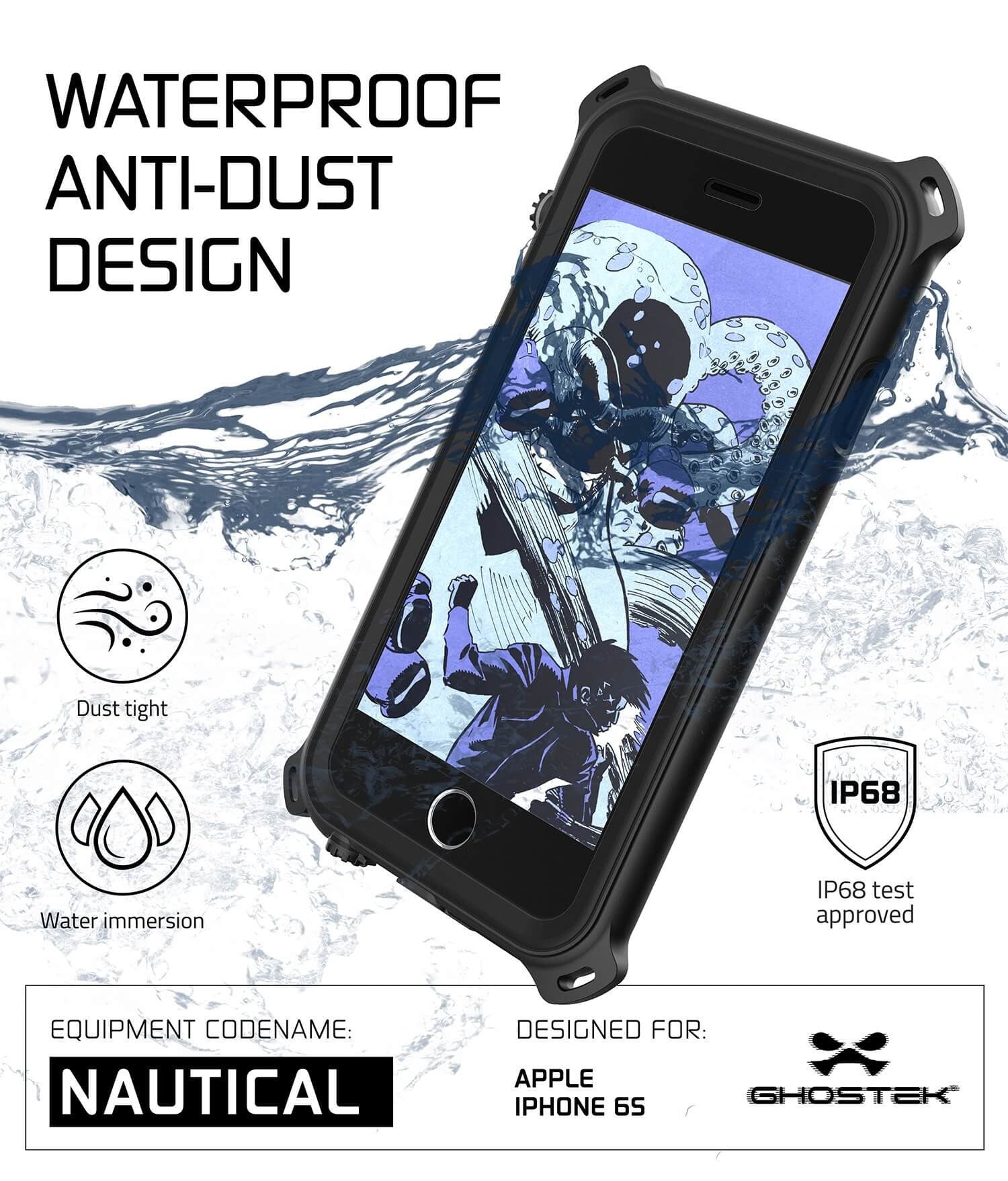 Iphone 6s6 Waterproof Case Ghostek® Nautical Black Series Underwate Punkcase 9356