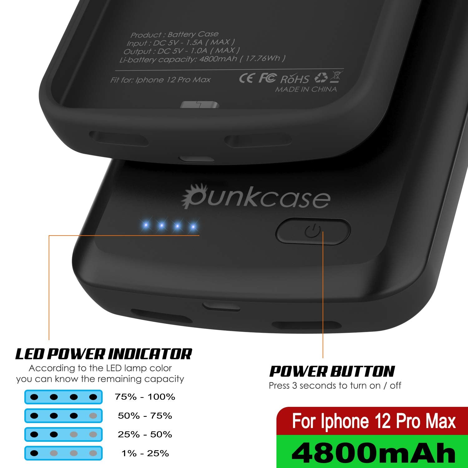 Capa com Bateria Backup Tech-Protect Powercase para iPhone 12/12