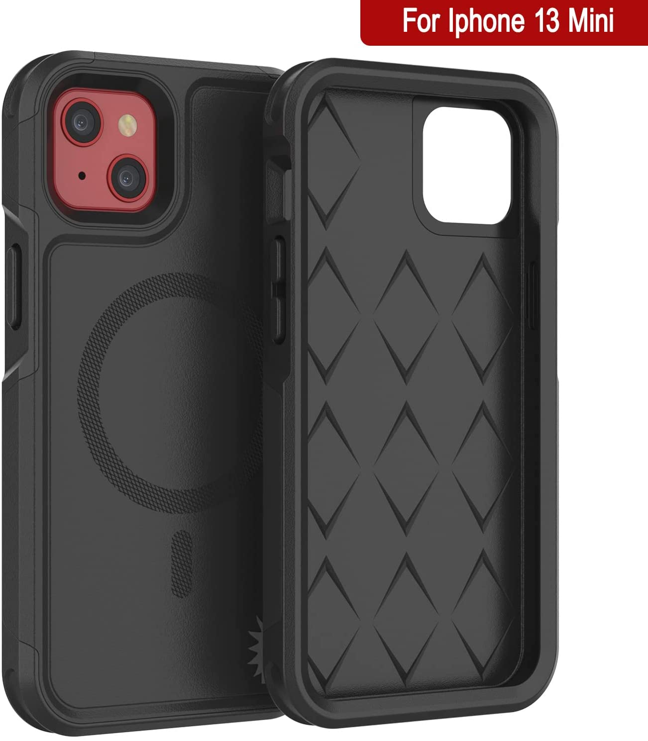 PunkCase iPhone 12 Mini Case, [Spartan Series] Clear Rugged Heavy Duty  Cover W/Built in Screen Protector [Black]