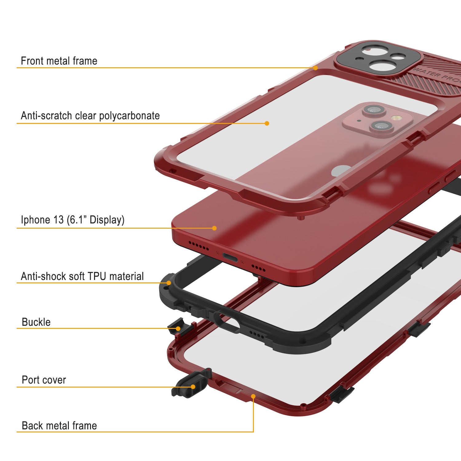 iPhone 13 Metal Extreme 2.0 Series Aluminum Waterproof Case IP68 W 