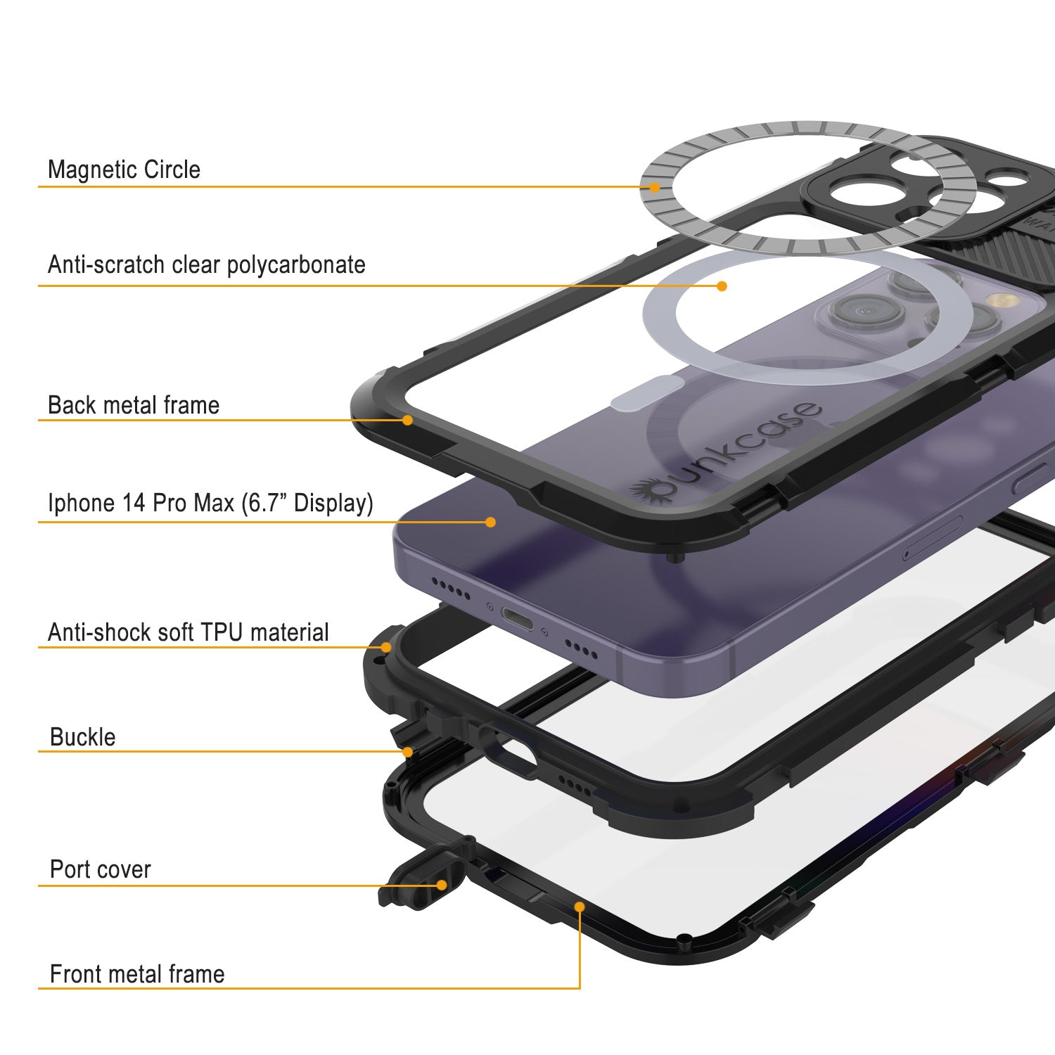 iPhone 14 Pro Max Metal Extreme 2.0 Series Aluminum Waterproof