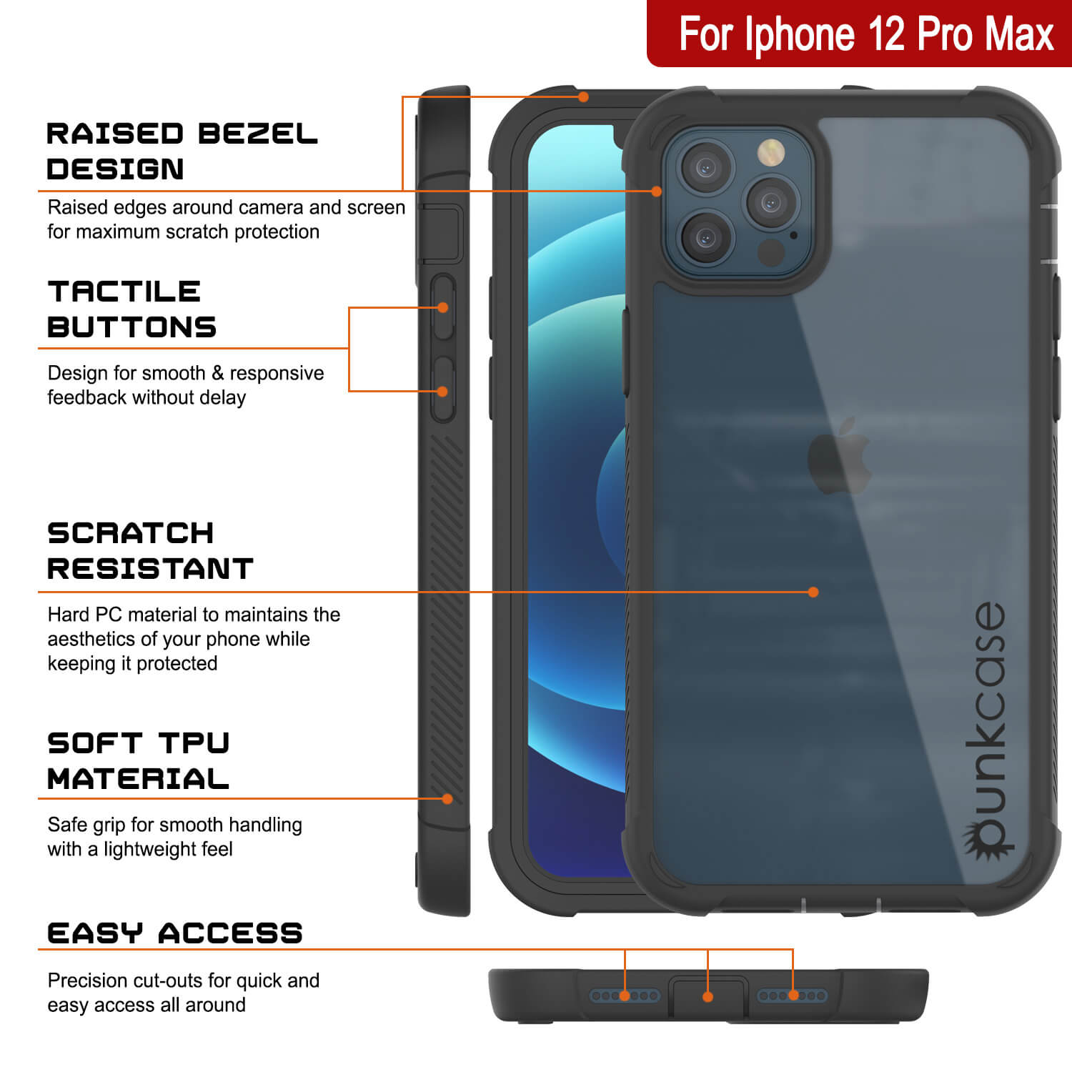iPhone 12 Pro Max Rugged Case with Built-In Screen Protector – punkcase
