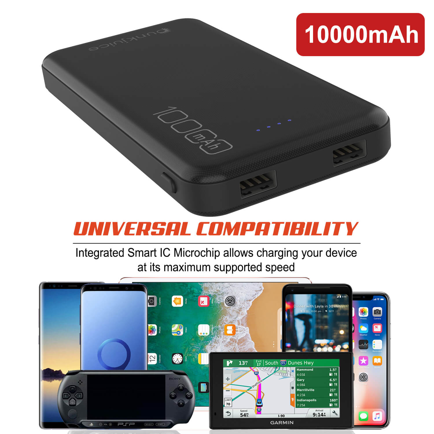 PunkCase PowerBank 10000mah Battery Pack for iPhone 14/14 Pro/ 14 Pro  Max/13/ 13 Pro Max/ 13 Pro/ 12/ 12 Pro/ 12 Pro Max/ 11/ 11 Pro / 11 Pro  Max/