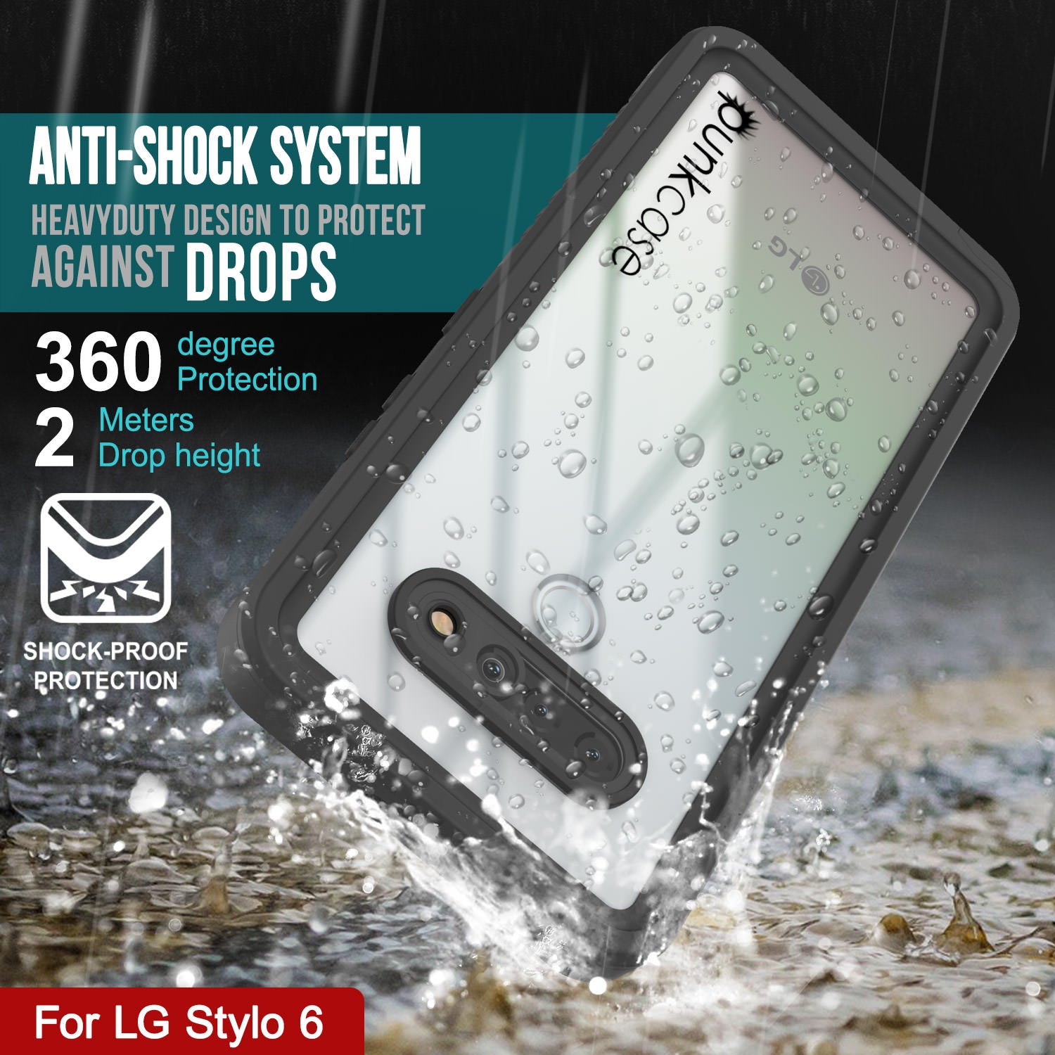 Punkcase Stylo 6 Waterproof Case [Extreme Series] Armor Cover for