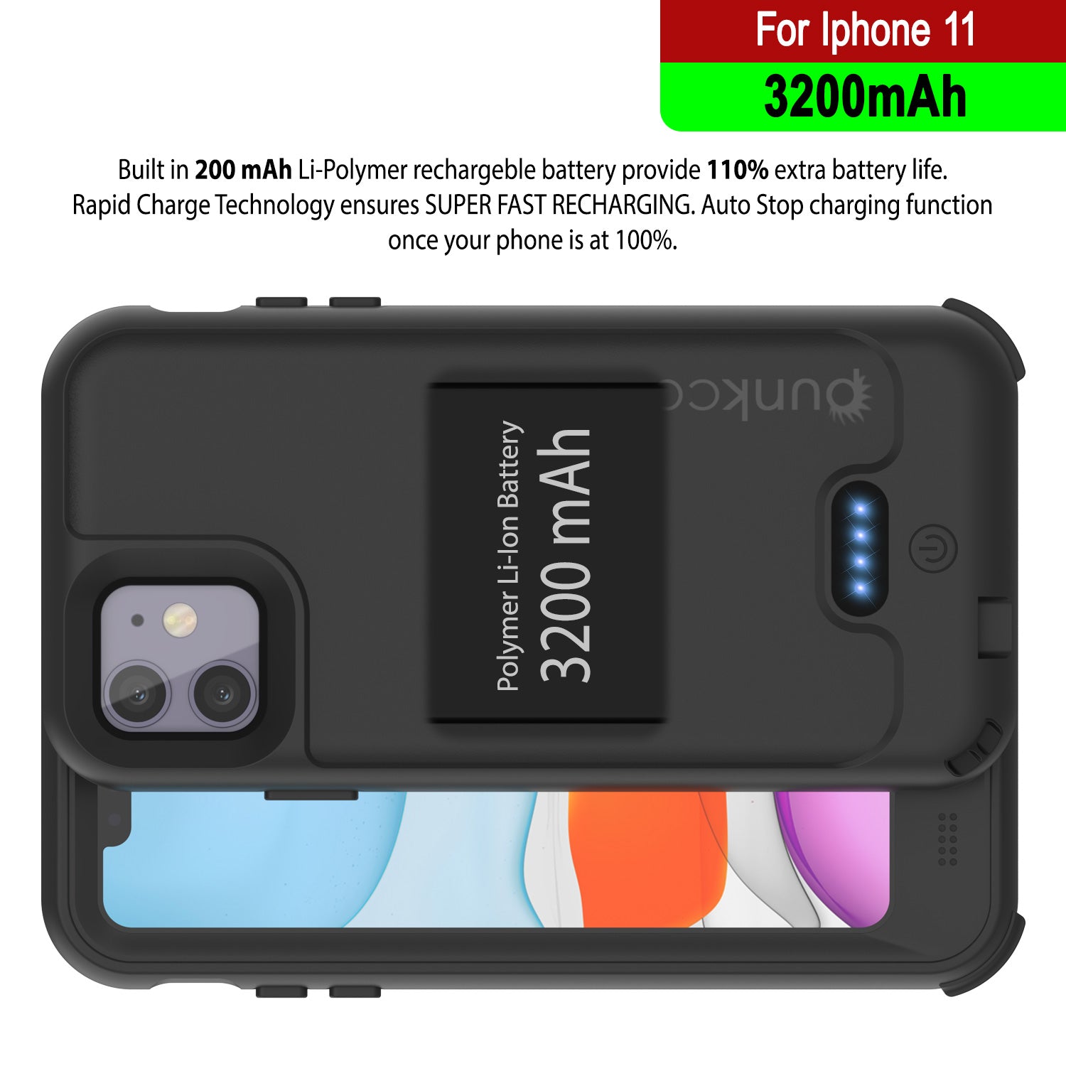 PunkJuice iPhone 11 Battery Case  Waterproof Slim 3200mAh [Black] –  punkcase